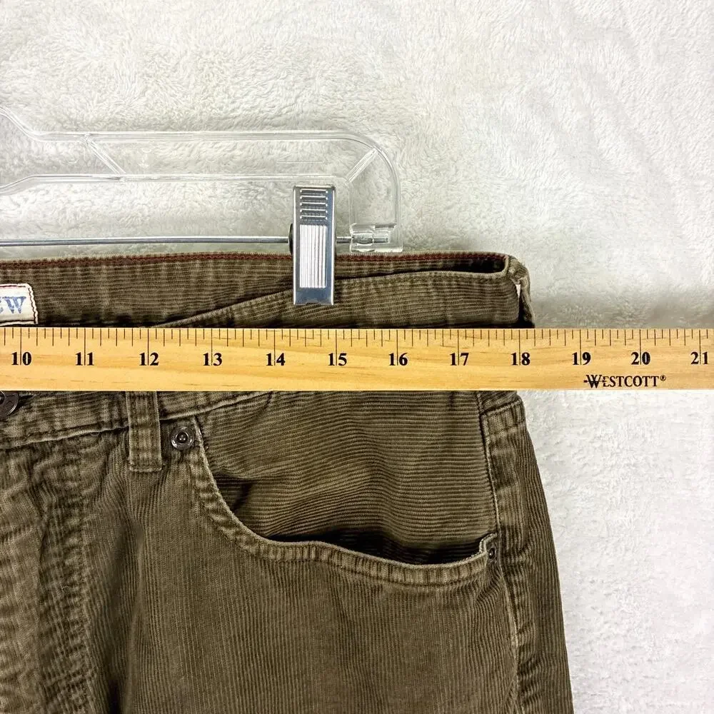 VTG J.Crew Pants Mens 34x30 (36x32) Brown Faded Corduroy Baggy Preppy Skate 90s